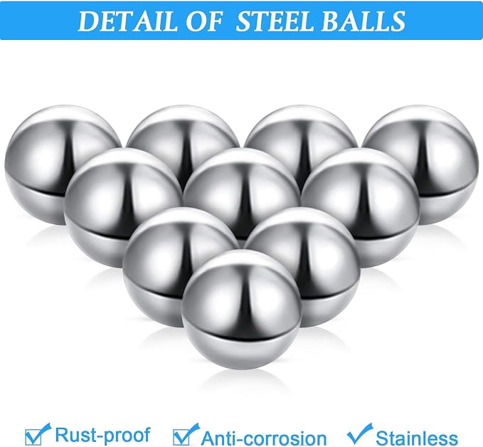 Ripeng 30 Pieces Labyrinth Replacement Steel Balls 0.5 Inch Replacement Rust-Proof Metal Balls for Marble Runs