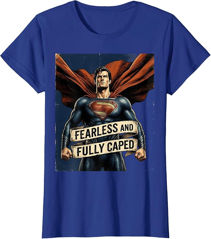 Fearless and Fully Caped Superhero Design T-Shirt
