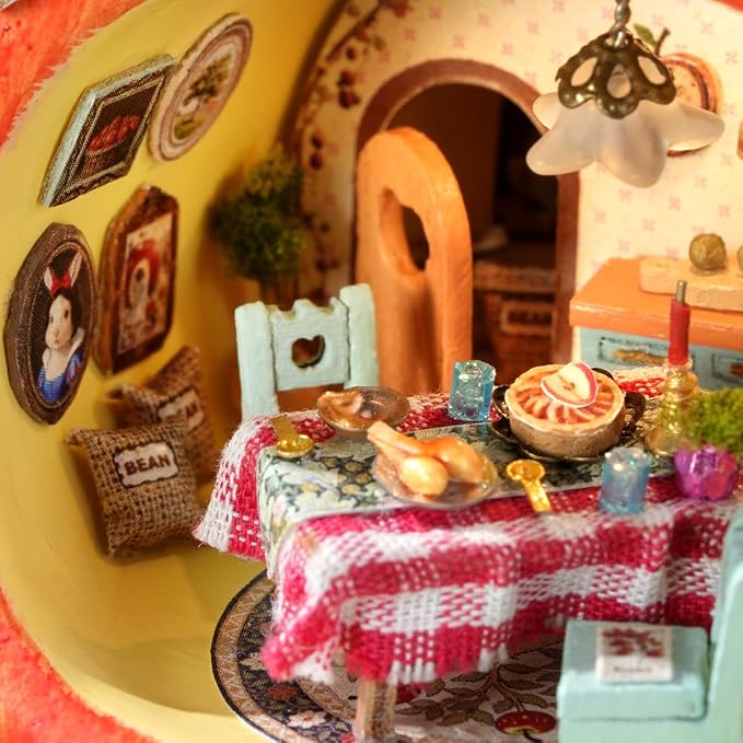 DIY Miniature Fruit Scene Dollhouse Kit, 1:72 Scale Handmade Craft Model with Mini Fruit Accessories, Creative 3D Wooden Puzzle Building Set for Adults, Compact Home Decor Gift