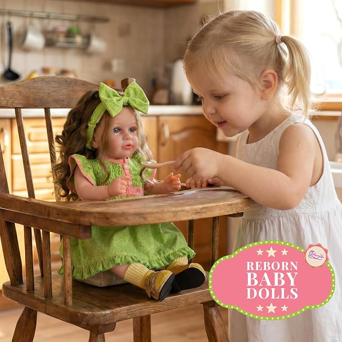 BABESIDE Lifelike Reborn Baby Dolls Dara - 20 Inch Realistic-Newborn Baby Doll Brown Hair Girl Handmade Real Life Baby Dolls with Clothes and Toy Accessories Gift for Kids Age 3+