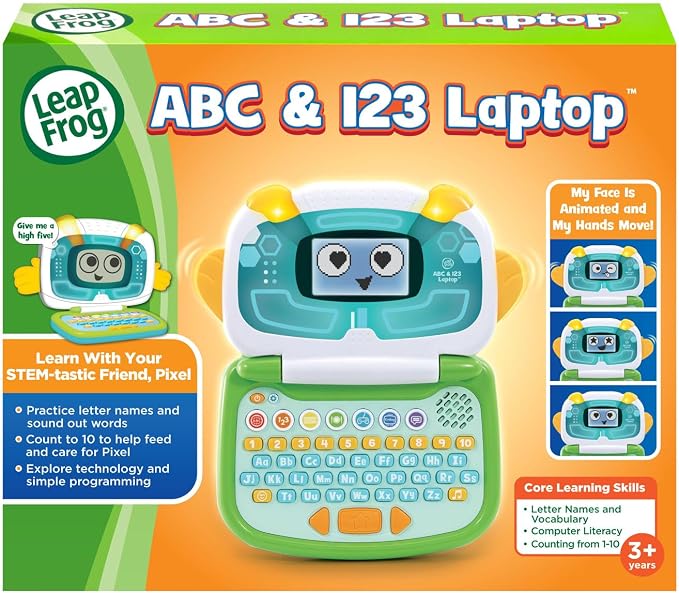 LeapFrog ABC and 123 Laptop for Preschoolers Ages 3-7 Years, Green