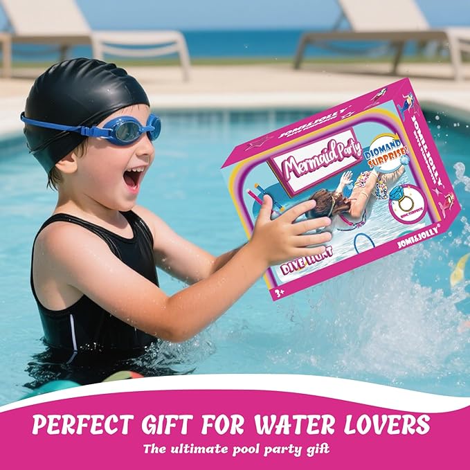 30 Pcs Diving Pool Toys for Kids Ages 3-12 - Little Mermaid Toys for Girls, Dive Sticks, Treasure Chest, Pink Shark Torped & Gems with Storage Bag, Summer Swim Water Toys for Pool Games, Bath & Party