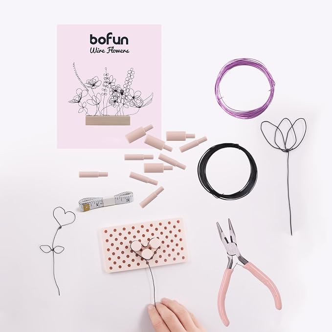 BoFUN Easy Wire Flower Crafts Kit for Teens& Adults, DIY Art Hobbies Metal Flower Making Set for Women, Creative Handmade Craft Supplies for Home Decor, Party, Mom Birthday Gift (Antique)
