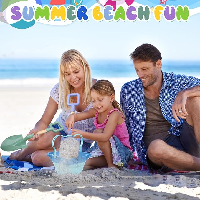 Wood Handle Beach Shovel Snow Toy for Kids Digging, Sand Spade Sandbox Toy for Kids 4-12, Safe Plastic Garden Backyard Planting Tools Sturdy Scoop for Boy Girl, Travel Beach Toy Birthday Gift