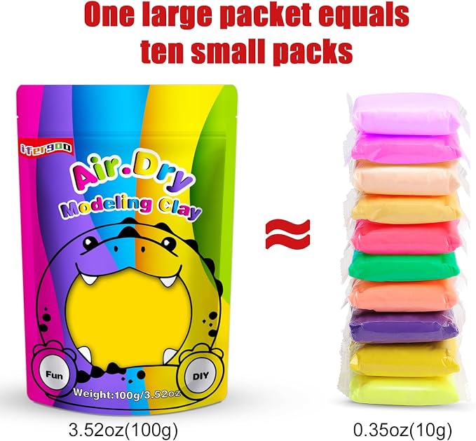 ifergoo Yellow Air Dry Clay, DIY Creative Modeling Clay for Kids, Super Light Magic Foam Clay for Kids Age 3-12, Soft, No-Sticky & Non-Toxic, Molding Clay for School Art & Craft Project (100g/3.5oz)