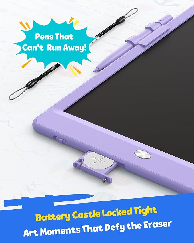 TEKFUN LCD Writing Tablet for Kids, 10-inch Coloring Drawing Pad, Mess Free Doodle Board, Airplane Travel Toys for Boys and Toddlers, Road Trip Essentials, Gifts for 3 4 5 6 7 8 Year Old Girls(Purple)