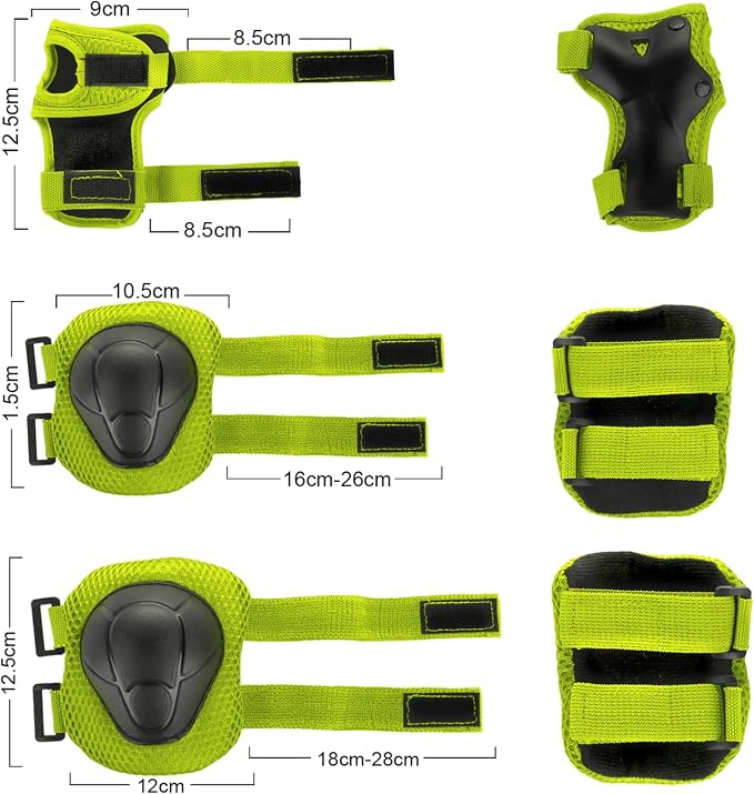 WayEee Kids Bike Helmet Set Skateboard Knee Pads, Helmet Pad Set Protective Gear Set Adjustable for Girls Kids 3-14 Helmet Elbow Pads Wrist Guards for Sport Cycling Bike Roller Skating Scooter