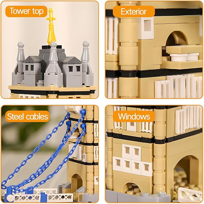 Tower Bridge Building Block Set 969 Pcs London Architecture Building Set for Adults & Teens Historic UK Landmark Model Kit Home Office Desk Decor Display Gift