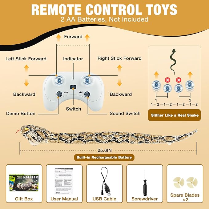 Remote Control Snake Toy Amphibious RC Snake with Realistic Movement Land & Water Modes Pool Prank Games for Indoor Outdoor Fun Birthday Gifts for Boys Girls Ages 5–13