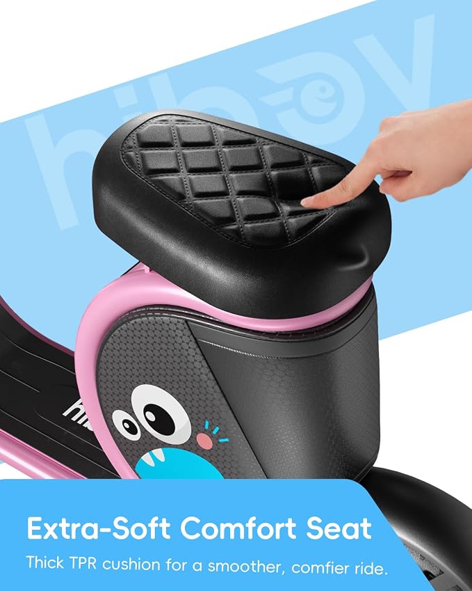 Hiboy JoyHaul Electric Scooter for Kids Ages 4-9, with Seat, UL 2272 Certified, 100W Motor, 5 Miles Range, 9.3 MPH, LED Lights, Under-Seat Storage & Front Brake
