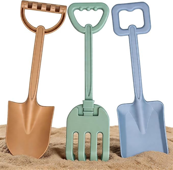 16" Beach Shovels Set for Kids & Adults, Perfect for Beach Digging, Sandbox Play, Garden Tasks, Snow Shoveling & Outdoor Fun, Ideal for Party Bundles, Gardening Planting, Summer Activity Essentials