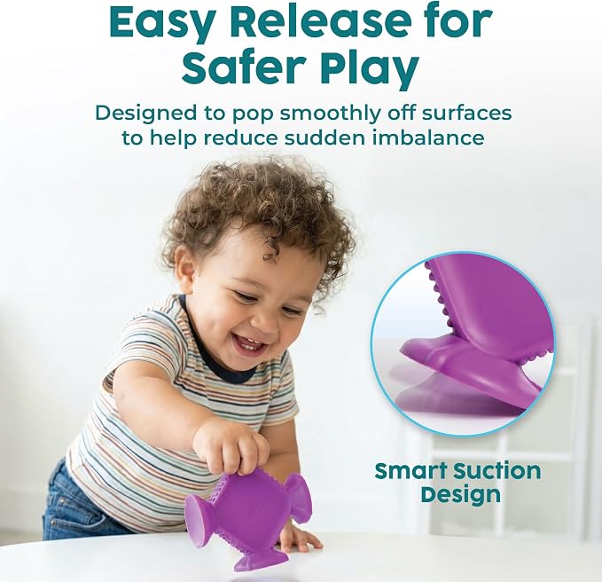 BUNMO Bath Toys for Toddlers - Connect, Build, Create - Suction Bathtub Toys - Hours of Fun & Creativity - Fine Motor Skills - Stimulating Sensory Toys - Babies Ages 1+ 2, 3 - Extra Large 10 Pack