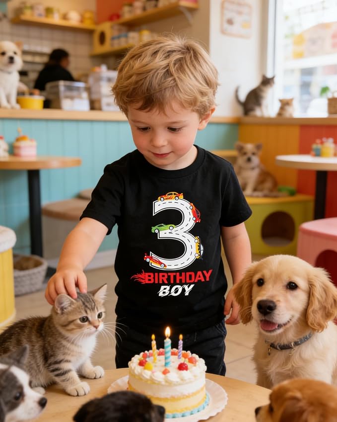 Lovekider 2-5 Years Birthday Boy Shirt Construction Party T-Shirts Excavator Cotton Short Sleeve Tee Dark Grey