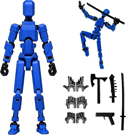 Rugwun Assembly Completed-Titan 13 Action Figure, Upgrade T-Robot 13 Action Figures, New Dummy Robot 13, 3D Printed Multi Action Figure Set,Creative Gifts for Children Adults (Blue)