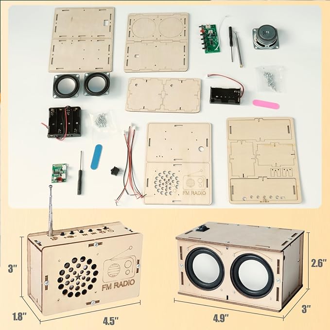 STEM Toys for Ages 8-13 Stocking Stuffers Teen Gifts for 9 10 11 12 14 15 Year Old Boys Girls Kids Science Engineering Kit Circuit DIY Electronics Project Building Speaker Radio Summer Camp Activities