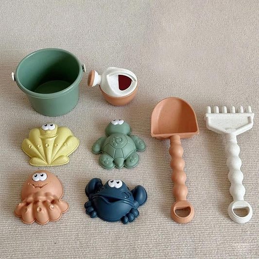 Beach Toy Set – Premium Sand Toys with Shovel & Molds, Eco-Conscious Travel Beach Kit for Outdoor Play & Summer Adventures (8 PCS)
