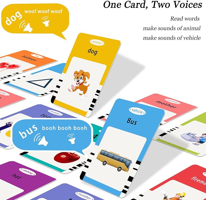 Startcan Talking Flash Cards for Toddlers 1 2 3 4 5, Speech Therapy Toys Autism Toys, ABC 123 Sight Words Etc - 255 Cards-510 Sides, Educational Learning Interactive Toys with Giftable Package