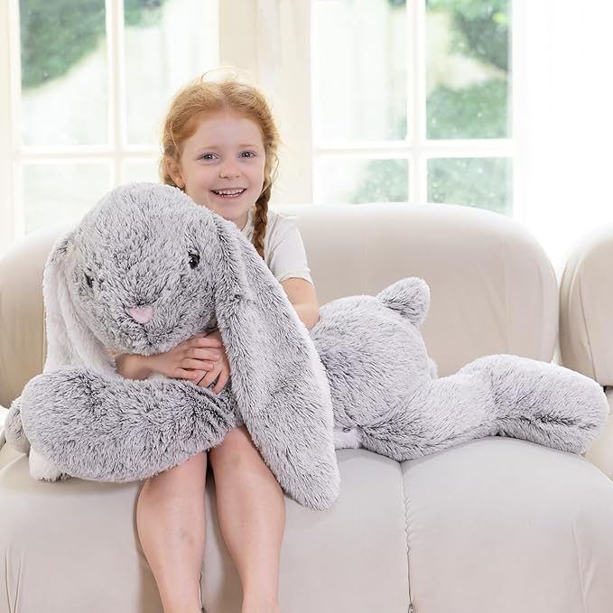 BENINY 31 Inch Large Bunny Stuffed Animal, Giant Easter Rabbit Plush Toy, Big Soft Cuddly Bunny Pillow Gift for Girls, Boys, Kids, Birthday and Christmas