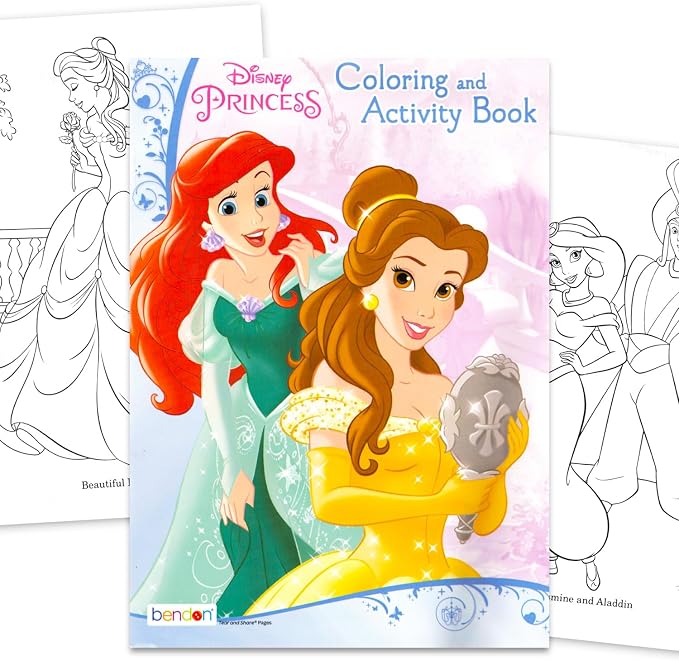 Disney Princess Coloring and Activity Book Set - 32 Cartoon Coloring Pages, Activities, Games, Puzzles, More | Disney Princess Coloring Book for Kids