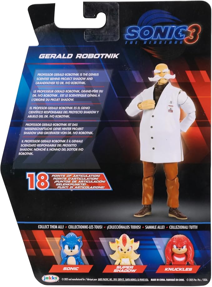 Sonic The Hedgehog Sonic 3 Movie 5" Action Figures: Gerald Robotnik Wave #3