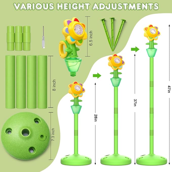 Palksky Bubble Machine for Kids Toddlers, 2PCS Flower Bubble Maker with Lights for Parties, Rechargeable Automatic Bubbles Blower Machine for Outdoor Wedding Birthday Party
