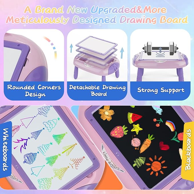 MAYESAR Gifts for 1-2 Year Old Girls,Toddlers Toys with Magnetic Letters and Numbers, Art Easel for Kids 1 2 Year Old, Girl Birthday Christmas Gifts (Purple)