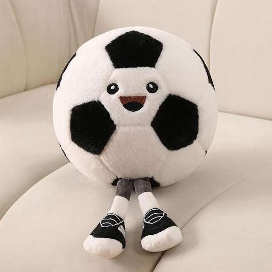 Funny Soccer Ball Pillow Plush with Legs - Cute Stuffed Animal Plush Toy for Boys Girls, Soccer Throw Pillow for Room Decor, Couch, Bed or Birthday Gift for Soccer Enthusiasts (Soccer 11 Inch)