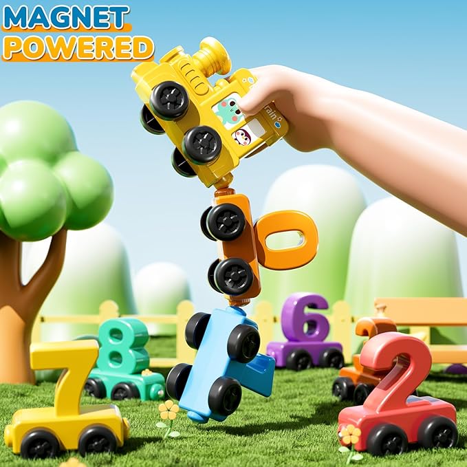 JUKUDAHU Magnet Number Train Set for Toddlers 3-4 Years Old - Counting Toy, Color Sorting Toy, Preschool Educational Activities, Learning Toy, Train Birthday Gifts for Boys Girls 3 4 5