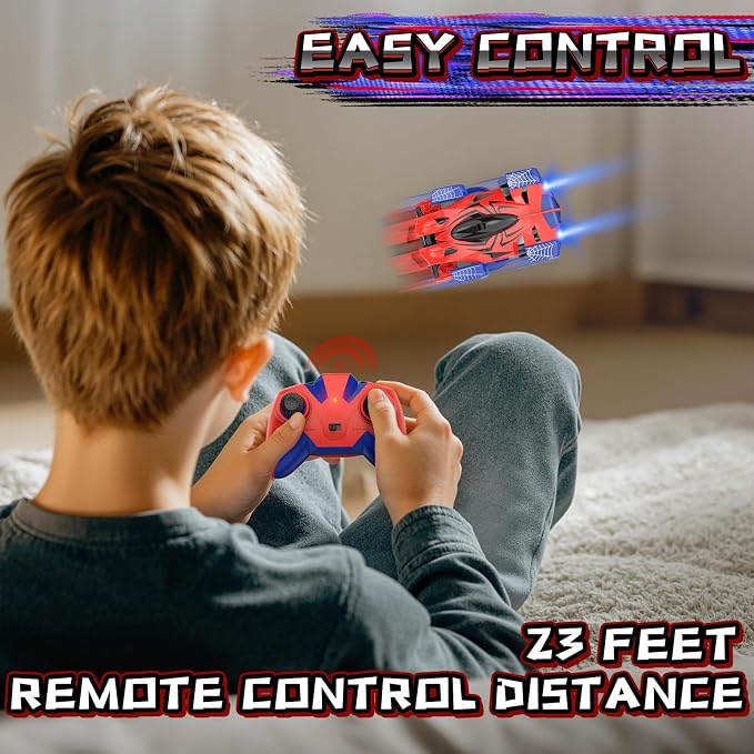 Wall Climbing Remote Control Car, 360° Rotating RC Stunt Car with Headlight, Rechargeable RC Cars Toys for 3 4 5 6 7 8-12 Year Old Boys Girls Kids