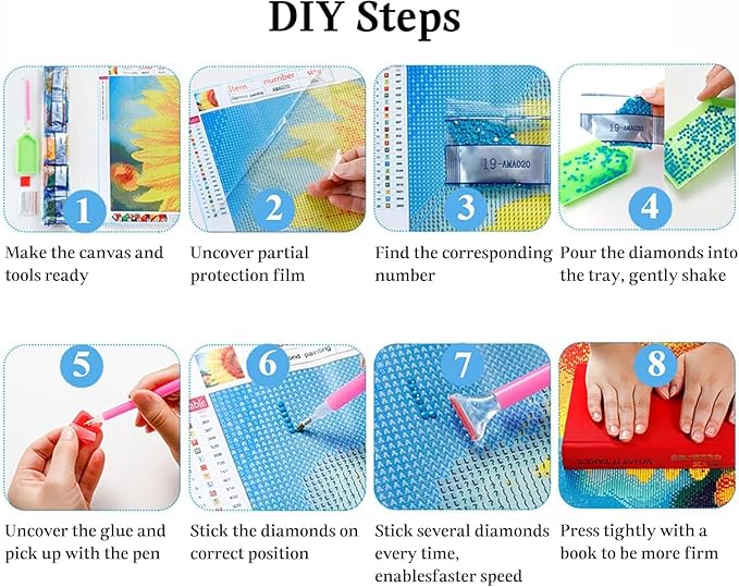 JAKI Cartoon Diamond Art Kits for Adults,Diamond Art Painting Kits for Adults,5D Full Drill Gem Art Kits for Home Wall Decor(12x12inch)