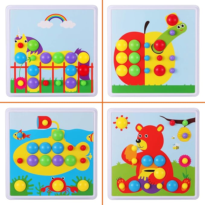 Creative Mosaic Tool Kit with Electric Drill, STEM Building Blocks for Kids, 223PCS Toy Construction Tools, Montessori Educational Construction Toys, Birthday Gift for Boys Girls Ages 3 4 5 6 7 8 9 10