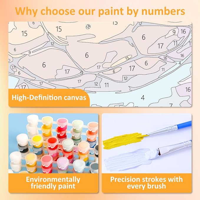 Paint by Numbers Kit for Kids with Frame, Baseball Paint by Numbers for Kids Ages 4-8-12, DIY Baseball Acrylic Oil Painting for Home Wall Art Decor Gift 7.8x7.8 inch (with Frame Easel)