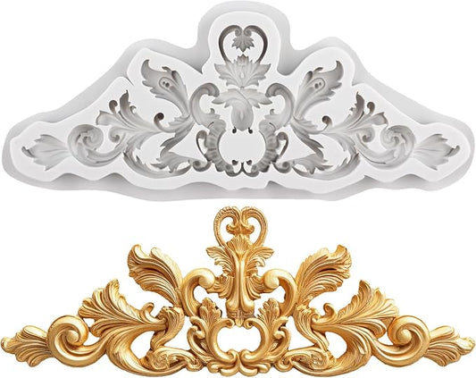 Baroque Polymer Clay Molds Curlicues Scroll Lace Relief Flower Silicone Mold for DIY Crafts Epoxy Resin Casting Air Dry Polymer Clay Plaster Jewelry Making