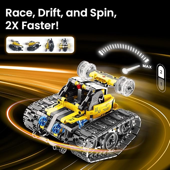 Sillbird Robot Building Kit with Remote Control Gifts for Kids Boys Ages 8-13, Coding STEM Robotic Racer Car Toys for Birthday, Build 6in1 Model with 631 Pieces