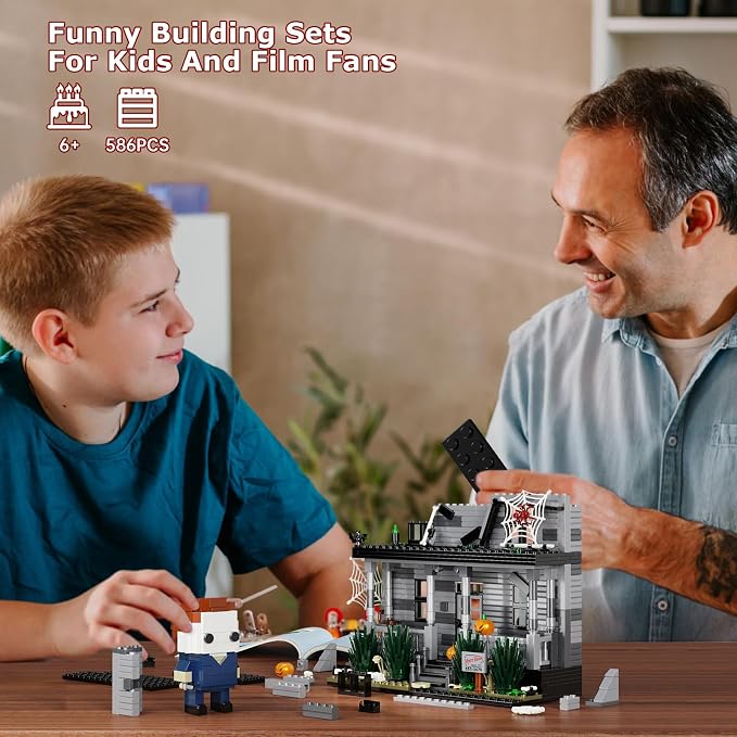 Horror Movie Halloween- Figure & House Building Blocks Kits, Collectible Decoration Building Toy, Present for Friends and Fans, Creative Stable Collectible Building Toy(586 Pieces)
