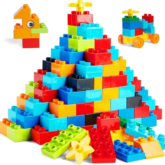 240 Piece Large Building Blocks for Toddlers 3 and up, Classic Building Bricks Set for Kids of All Ages, Compatible with Duplos and Most Brands