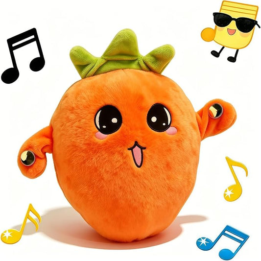 Baby Musical Sensory Toy,nteractive Musical Plush Toy with Sounds，Sensory Activity Learning Educational Kid Toy,Fun Christmas and Birthday Gifts Suitable for Multiplayer interaction (Orange Radish)