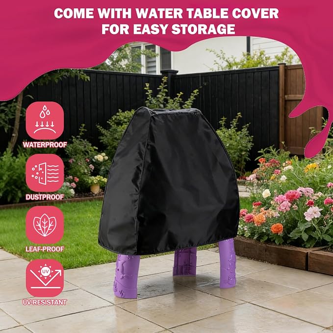 Water Table for Toddlers 3-5 with Umbrella Outdoor Toys for Kids Ages 4-8 Kids Sand Water Table with Fishing Game Set Activity Sensory Table with Water Pump Summer Beach Toys