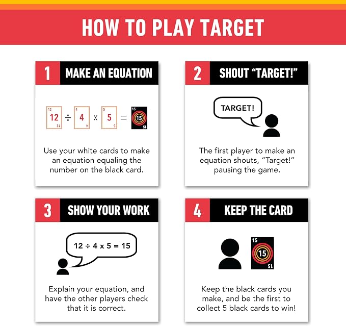 Elevate Prep Target Math Game | A Teacher-Recommended, Fast-Paced Mental Math Game for Practicing Addition, Subtraction, Multiplication, & Division | Ages 8+