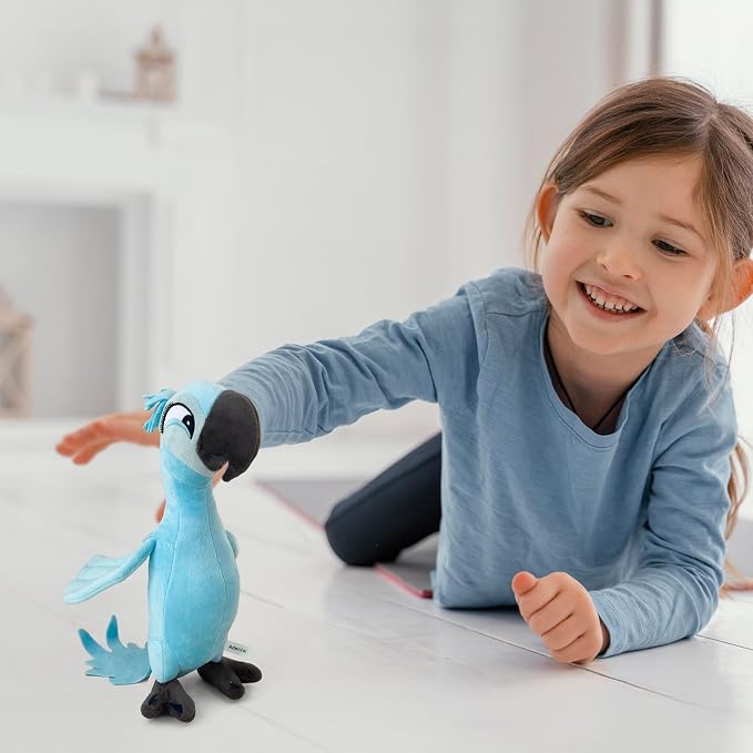 Rio Jewel Plush Toy – Soft Parrot Stuffed Animal Blue Macaw Plush, Cute Rio Movie Jewel Bird Character Plushie Gift for Kids and Fans