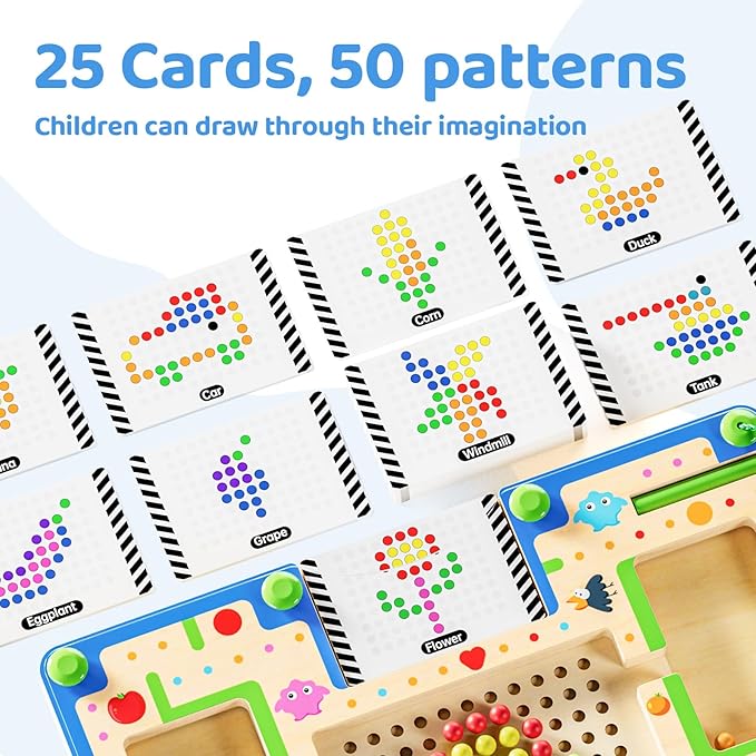 zhiwuzhu 2 in1 Magnetic Color and Number Maze,Wooden Montessori Preschool Learning Activities Toys,Toddler Travel Essentials Toys,3 4 5 Year Old Boy Girl Birthday Gift Toys