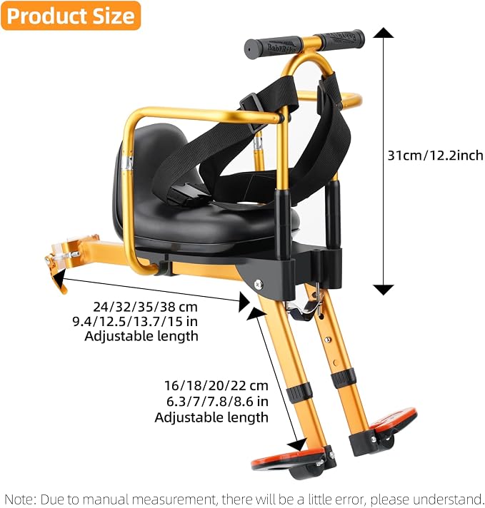 Rear Child Bike Seat, Width Adjustable Toddler & Baby Bike Seat for Adult Bike, Bike Chair for Bicycle, Kids Seat Fits Children 2~6 Years, Supports Up to 55 lbs