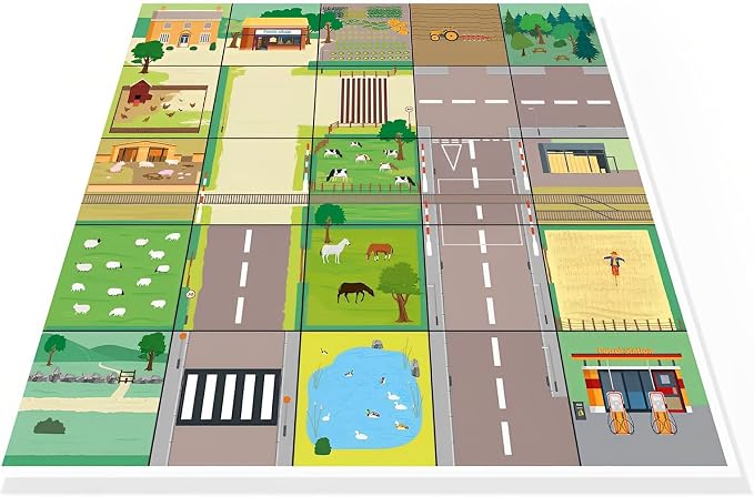 Countryside Educational Mat for Programmable Coding Bee Bot and Blue Bot, Kids Floor Play Mat,STEM Toy,708IT10144