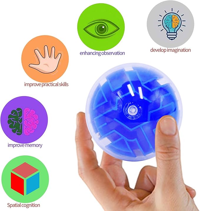 100PCS Brain Teaser Puzzle Ball Fidget Toys Bulk, Mini 3D Maze Balls Puzzles Games Party Favors for Kids 4-8 8-12,Classroom Prizes Stocking Stuffers for Boy Girl Gifts Easter Carnival Birthday Goodie