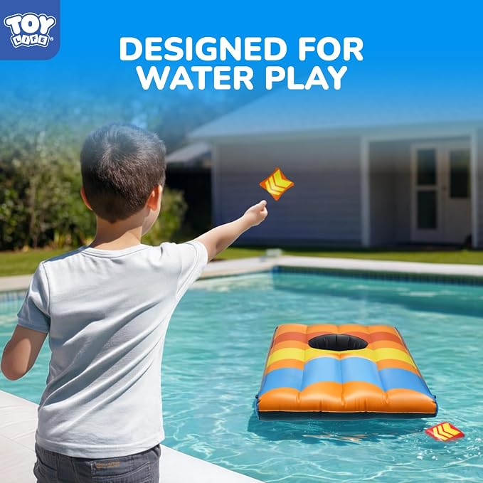 TOY Life 2 Sets Inflatable Pool Games Toys, Pool Cornhole Game Floating Toys for Adults Family, Water Games for Adults, Bean Bag Toss Game for Swimming Pools
