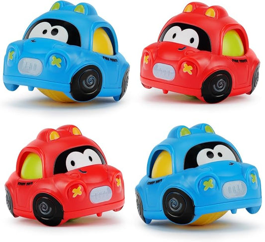 Inertial Push Pull Car Toys for 1 Year Old Boy Girl, Toddlers 1-3 Birthday Gift, Baby Toys 12-18 Months, Vehicle for 6-9-12-18 Month, First Birthday Gifts for Boys Girl