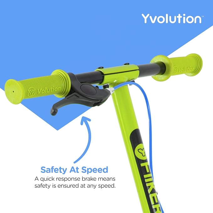 Yvolution Y Fliker A1 Drift Scooter – 3-Wheel Wiggle Scooter for Kids Ages 5-8 – Self-Propelling, Foldable Design with Hand Brake – Max Weight 110 lbs – Pink/Green