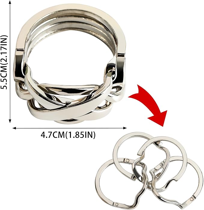 Metal Brain Teasers Puzzles Kit - 3 PCS Alloy Unlock Interlock Cast Coils Puzzle Game Toys for Adults Mind IQ Logic Test Disentanglement Games Office Supplies WP12
