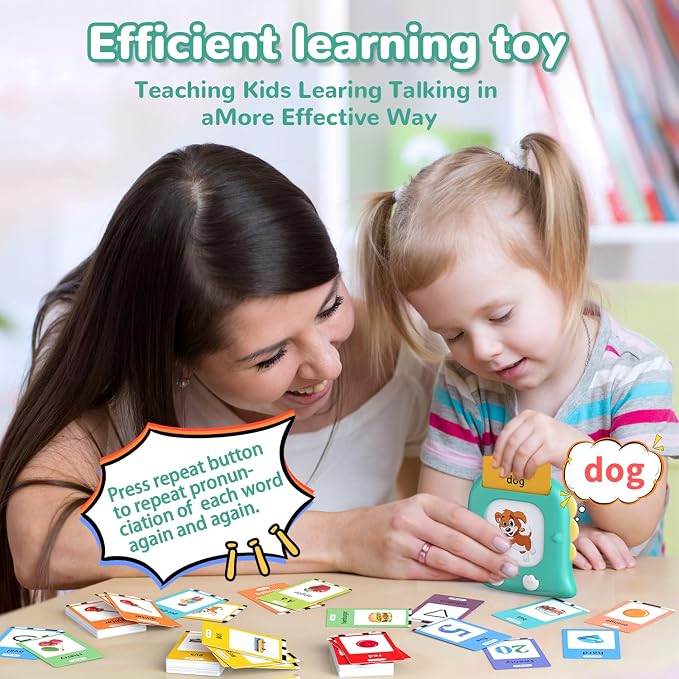 Kidzdo Talking Flashcards for Toddlers, 560 English Sight Words Educational Toy, Pocket Speech Therapy Toys, Language Learning Toys for Kids 1-6, Birthday Xmas Gift for Boys