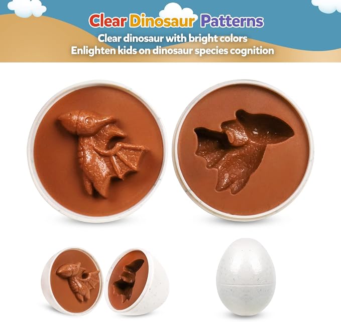Easter Egg Toy for Toddlers - 12 Pcs Dinosaur Matching Eggs, Educational Gift for 1-3 Year Old Kids, Color & Shape Recognition Fine Motor Skill Montessori Puzzle